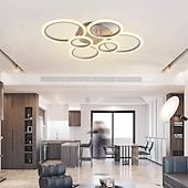 abordables Plafonniers à intensité variable-plafonnier led lueur vers l&#039;extérieur plafonnier led 4/6/8 lumières encastrées design de cercle simplicité de style moderne acrylique 90w salon salle à manger luminaire de chambre à coucher