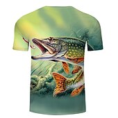 お買い得  アニマルプリントTシャツ-男性用 男女兼用 動物 グラフィック 観賞魚用 Tシャツ 面白いTシャツ 半袖 Tシャツ 3Dプリント クルーネック シャツ デザイナー ベーシック 大きくて背が高い カジュアル 日常 祝日 ホワイト ネービーブルー ブルー 衣類 プラスサイズ S M L XL XXL 3XL