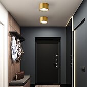 voordelige Inbouw- &amp; semi-inbouwmontage-led mini plafondlamp veranda licht modern nordic goud gang licht gangpad licht 6/8/10 cm inbouw verlichting koperen plafondlamp metalen ingang mudroom eetkamer keuken slaapkamer woonkamer lamp