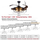 cheap Ceiling Fan Lights-Ceiling Fan with Lights-42&quot; Industrial Ceiling Fan with Retractable Blades, 3/6-Speed ControlVintage Cage Ceiling Light Fixture with Remote for Kitchen, Dining Room, Living Room E26 Black