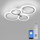 abordables Plafonniers à intensité variable-plafonnier led lueur vers l&#039;extérieur plafonnier led 4/6/8 lumières encastrées design de cercle simplicité de style moderne acrylique 90w salon salle à manger luminaire de chambre à coucher