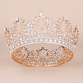 crowns for women, vofler queen tiara baroque vintage crystal rhinestone headband hair decor for lady girl bridal bride princess prom birthday pageant christmas halloween costume party - bronze3