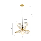 cheap Island Lights-LED Pendant Light Bedside Light Black Gold 45 cm Retro Pendant Light Metal Vintage Style Iron Hat Painted Bedroom Dining Room Living Room Lights DIY Lights
