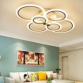 abordables Plafonniers à intensité variable-plafonnier led lueur vers l&#039;extérieur plafonnier led 4/6/8 lumières encastrées design de cercle simplicité de style moderne acrylique 90w salon salle à manger luminaire de chambre à coucher