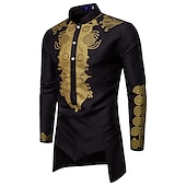 preiswerte afrozentrische Mode-Herren Hemd Moderne afrikanische Outfits Afrikanischer Druck Dashiki Maskerade Erwachsene Hemd Party