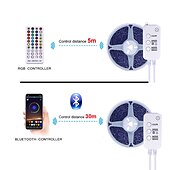 cheap WiFi&amp;Music Control-20m 65ft LED Smart Strip Lights TV Backlight RGB Bluetooth Music Sync 5M 10M 15M 2835 SMD Color Changing with 40 Keys Controller for Bedroom Kitchen Home Decoration