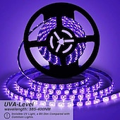 זול פנסי פס עמיד למים-אור led רצועת 2x5m 32.8ft led ערכת רצועת אור שחור אור 600 יחידות חרוזי מנורת uv 12 v גופי blacklight גמישים 10 m סרט led עמיד למים למסיבת ריקוד פלורסנט פנימי תאורה שלב גוף