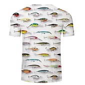 お買い得  アニマルプリントTシャツ-男性用 男女兼用 動物 グラフィック 観賞魚用 Tシャツ 面白いTシャツ 半袖 Tシャツ 3Dプリント クルーネック シャツ デザイナー ベーシック 大きくて背が高い カジュアル 日常 祝日 ホワイト ネービーブルー ブルー 衣類 プラスサイズ S M L XL XXL 3XL