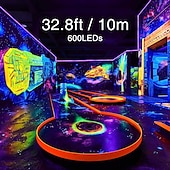 זול פנסי פס עמיד למים-אור led רצועת 2x5m 32.8ft led ערכת רצועת אור שחור אור 600 יחידות חרוזי מנורת uv 12 v גופי blacklight גמישים 10 m סרט led עמיד למים למסיבת ריקוד פלורסנט פנימי תאורה שלב גוף
