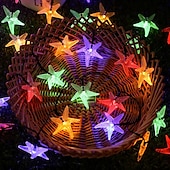 economico Striscie luci ad energia solare-luce solare esterna della stringa luci della stringa solare 8 modalità impermeabile all&#039;aperto 7m-50leds 6.5m-30leds stelle oceaniche luci stringa fata giardino di nozze decorazione della casa