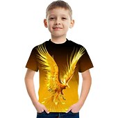 Boys 3D Graphic Animal Phoenix T shirt Short Sleeve 3D Print Summer Active Fantasy Kids 3-12 Years cheap Boy's 3D Animals-Boys 3D Graphic Animal Phoenix T shirt Short Sleeve 3D Print Summer Active Fantasy Kids 3-12 Years
