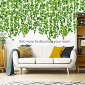 abordables Lumières de cordes solaires-Guirlande lumineuse solaire à LED de 2 m pour réception de mariage élégante – 8 modes, blanc chaud, étanche IP65, feuilles de lierre suspendues pour cour, décoration murale