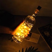 economico Striscie luci ad energia solare-luce solare esterna della stringa ha condotto la luce solare del giardino 2m 20led bottiglia di vino ad energia solare a forma di sughero stringa di filo di rame principale luce esterna festival