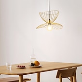cheap Island Lights-LED Pendant Light Bedside Light Black Gold 45 cm Retro Pendant Light Metal Vintage Style Iron Hat Painted Bedroom Dining Room Living Room Lights DIY Lights