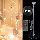 ieftine Lumini decorative-lumini led baloane decor balon folie transparenta lumina pentru petrecere ziua de nastere nunta decor de craciun decor pentru casa stand coloana cu baza
