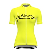 billiga Tröjor för kvinnor-Dam Cykeltröja Grafisk Rolig Cykel T-shirt Tröja Överdelar med 3 bakfickor Bergscykling Vägcykling Solskyddskräm Torkar snabbt Dragkedja fram Spänning sporter Gul Röd Blå Kläder