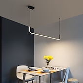 billige Øylys-90/120 cm led pendel enkelt design moderne nordisk svart gull lysekrone aluminium stilig øy lys malt finish kunstnerisk 110-120v 220-240v