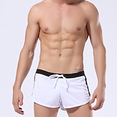 billiga badbyxor och surfshorts-Herr Boardshorts Badshorts Elastisk midja Lappverk Snabb tork Kort Dagligen Gym Badning Elegant och modernt Ledig / Sportig Svart Blå Microelastisk