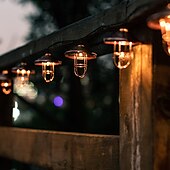 abordables Lumières de cordes solaires-guirlande lumineuse solaire d&#039;extérieur - étanche 3 m&amp;amp;Guirlande lumineuse en fer forgé de 5 m avec télécommande pour Noël, décorations de fêtes de fin d&#039;année
