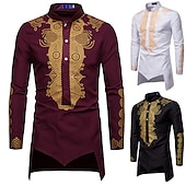 preiswerte afrozentrische Mode-Herren Hemd Moderne afrikanische Outfits Afrikanischer Druck Dashiki Maskerade Erwachsene Hemd Party