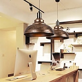 tanie Projekt bębna i stożka-29 cm Pojedynczy projekt Lampy widzące Metal Malowane wykończenia Zabytkowe Styl skandynawski 110-240 V