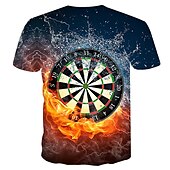 preiswerte 3D-T-Shirts-Herren Unisex Grafik-Drucke Wurfpfeile T Shirt Tee Kurzarm T-Shirt 3D-Druck Rundhalsausschnitt Hemd Modisch Designer Basic Casual Täglich Festtage Blau Frühling Sommer Bekleidung Übergröße S M L XL