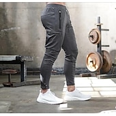 abordables Survêtements de sport-Homme Joggings Pantalon Jogging Pantalon Jogger Cordon Boucle de serviette Poche zippée Couleur Pleine Respirable Séchage rapide Athlétique Fin de semaine Vêtement de rue Casual Sport Athleisure Mince