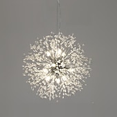 abordables Lámparas de araña-Lámpara colgante de luz led, lámpara de cristal, fuegos artificiales de cromo de 9 luces, lámpara colgante moderna de sputnik, lámpara colgante para sala de estar, comedor y dormitorio