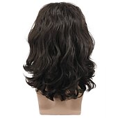 tanie Peruki męskie-cefal peruka syntetyczna peruka fala schludny bang peruka średniej długości brązowe blond włosy syntetyczne męskie na imprezę cosplay peruka (tylko peruka)