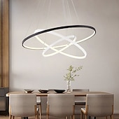 cheap Circle Design-3-Light 80/60/40/20 cm LED Pendant Light Metal Acrylic Ring Circle Design Dimmable Painted Finishes Modern 90W/113W 3-Rings 4-Rings ONLY DIMMABLE WITH REMOTE CONTROL