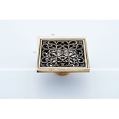 cheap Drains-Faucet Accessory,Superior Quality Floor Drain Antique Brass Carving 10*10cm