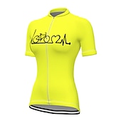 billiga Tröjor för kvinnor-Dam Cykeltröja Grafisk Rolig Cykel T-shirt Tröja Överdelar med 3 bakfickor Bergscykling Vägcykling Solskyddskräm Torkar snabbt Dragkedja fram Spänning sporter Gul Röd Blå Kläder
