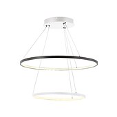 economico Modello a cerchio-Lampada a sospensione a led a 2 luci da 60 cm design cerchio in alluminio finiture verniciate dimmerabile moderna sala da pranzo camera da letto con paralume in acrilico luci regolabili 50w solo dimmerabile con telecomando