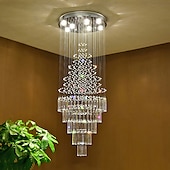 tanie Żyrandole-Schody kryształowy żyrandol oświetlenie sufitowe nowoczesne luksusowe oświetlenie lampy wewnętrzne luksusowa willa światło światło na poddaszu dom hotel restauracja jadalnia salon lampa dekoracyjna