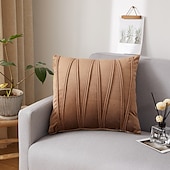 cheap Textured Throw Pillows-Decorative Toss Pillows Throw Pillow Covers Thickened Velvet 3D Striped Plaid Sofa Cushion Cover Outdoor Cushion Patio Throw Pillow Covers for Garden Farmhouse Bench Couch Pink Blue Sage Green Purple