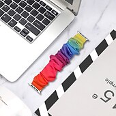 お買い得  Apple Watch Bands-時計バンド のために Apple Watch 38mm 40mm 41mm 42mm 44mm 45mm 49mm iwatch Series Ultra 8 7 6 SE 5 4 3 2 1 生地 置換 ストラップ 女性 弾性ある 伸縮性 シュシュバンド リストバンド