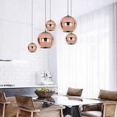 cheap Island Lights-LED Pendant Light Rose Gold Globe Design Kitchen Island Light 15cm 20cm 25cm Single Desgin Metal Electroplated Modern Dining Room Living Room 110-120V 220-240V
