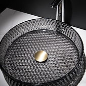 abordables Éviers-Lavabo de salle de bain avec robinet chromé, lavabo en verre, lavabo à cylindre, lavabo à main, installation de plan de travail, bassin en verre avec robinet en laiton chromé