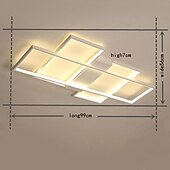 זול תושבות רצף ותושבות חצי-רצף-אור תקרת led מודרני שחור לבן כולל גרסה הניתנת לעמעום 99 ס&quot;מ צורות גיאומטריות מרובעות אורות סומק אלומיניום סגנון אמנותי סגנון מודרני גימורים צבועים מסוגננים הובילו 110-120 וו 220-240 וו