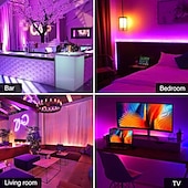 economico Controllo a distanza-luci di striscia a led rgb 5m 10m 15m 20m luci a led cambio colore flessibile smd con telecomando ir e adattatore 100-240v per casa camera da letto cucina tv luci posteriori decorazioni fai da te dc12v
