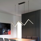 cheap Island Lights-LED Pendant Light 90 cm Island Lights Dimmable Line Design Aluminum Stylish Minimalist Painted Finishes Nordic Style Dining Room Kitchen Lights 110-240V ONLY DIMMABLE WITH REMOTE CONTROL