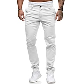 billiga Chinos-Herr Långbyxor Kinesiska Byxor Joggarbyxor Rakt ben Geometri Andningsfunktion Mjuk Ankellång Hem Dagligen Stylish Klassisk Stil Smal Svart Vit Medium Midja Microelastisk