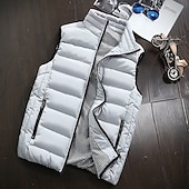 preiswerte Herren Steppweste-Herren Einfarbig Laufwesten Daunenweste Steppweste Frühling Herbst Winter Kariert Vollreißverschluss Innentasche Ärmellos Lässig Athleisure Stehkragen Thermowarm Wasserdicht Winddicht Atmungsaktiv