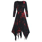 Retro Vintage Punk & Gothic Medieval Dress A-Line Dress Goth Girl Fancy Dress Women's Halloween Carnival Masquerade Daily Wear Festival Adults' Dress Spring Fall3