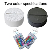 billige Dekorative lys-Gave fotball 3D nattlys barn 16 farger endring optisk illusjonslamper med fjernkontroll bursdagsgaver til sportsfan gutter jenter og voksne