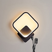 זול אורות קיר פנימיים-lightinthebox סיליקון led מנורת קיר עגולה מרובעת 8w 2-in-1 מנורת קיר ביתית עם מתג eu/us תקע מתאים לחדר שינה ומסעדה