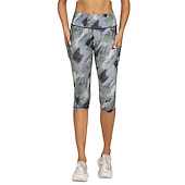 abordables Leggings et collants de yoga-Femmes Pantalon de yoga Poches Latérales Lifting des fesses Contrôle du ventre Taille haute Pilates Entraînement en salle Course Collants Leggings Capri Bas Imprimé Noir + Rose + Vert Noir Blanche