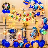 preiswerte Batterie-Lichterketten-LED-Lichterketten Raum Astronauten batteriebetriebene Lichterkette 2m 10leds Rakete Planet Lampe Raum Urlaub Party Home Raumdekoration Geschenke für Kinder