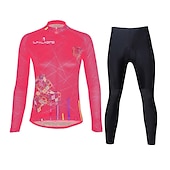 economico Set di abbigliamento da donna-Per donna Manica lunga Maglia con pantaloni da ciclismo Gonna da ciclismo Estate Licra Poliestere Verde Nero Viola Divertente Bicicletta Completo tuta Pad 3D Traspirante Resistente ai raggi UV