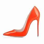 cheap Semi-Formal-Women&#039;s Red Patent Leather High Heel Shoes - Pointed-Toe Stiletto Pumps for Prom, Parties, Weddings, and Formal Events